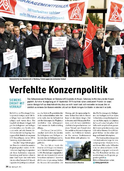 metallzeitung - Regionalseiten Bayern Oktober 2013