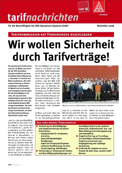 EDS Tarifnachrichten
