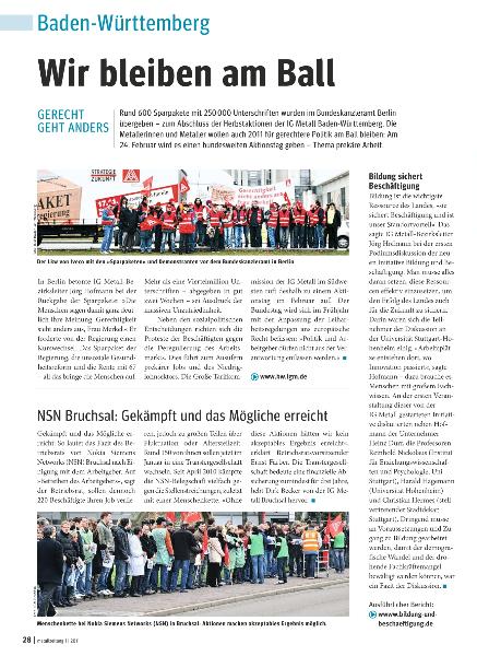 metallzeitung - Regionalseiten Baden-Württemberg Januar 2011