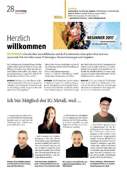 metallzeitung - Regionalseiten Mitte September 2017