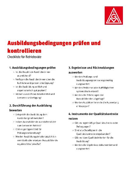 Checkliste-Qualikontrolle
