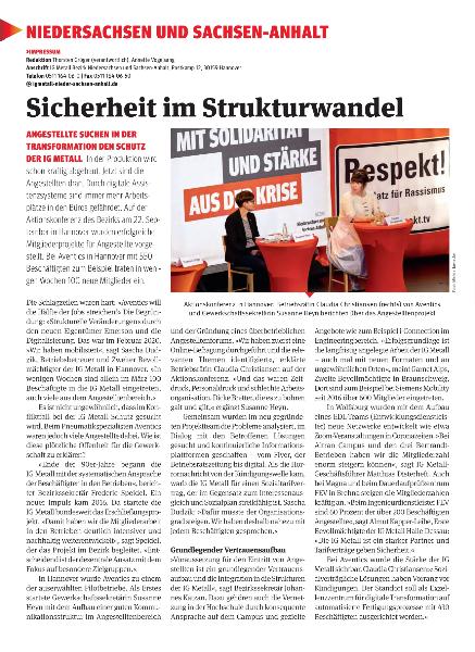 metallzeitung - Regionalseiten Niedersachsen und Sachsen-Anhalt November 2020