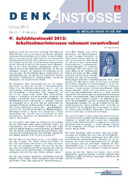 Denkanstöße - Ausgabe Februar 2013
