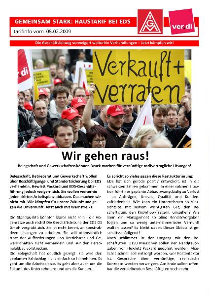 tarifinfo EDS Wir gehen raus! vom 05.02.2009