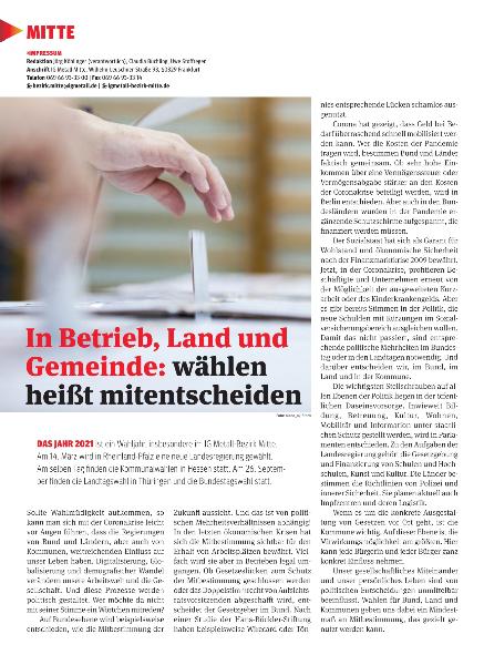 metallzeitung - Regionalseiten Mitte Februar 2021