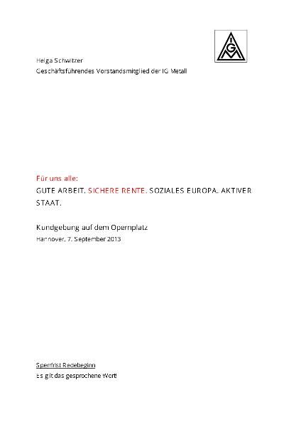 13 9 7 Statement Helga Schwitzer Hannover