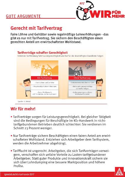 Gute Argumente - Gerecht mit Tarifvertrag