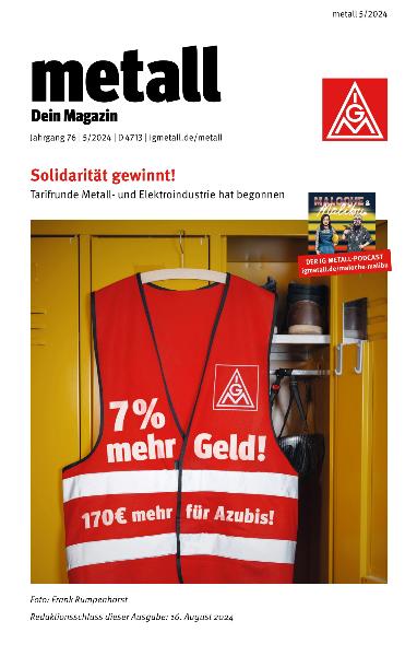metall. Dein Magazin, September/Oktober 2024 (barrierefreie Ausgabe)