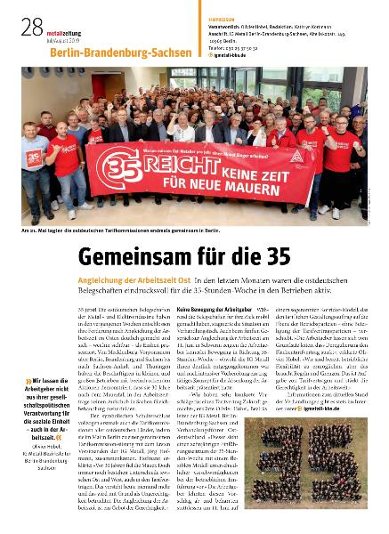metallzeitung - Regionalseiten Berlin-Brandenburg-Sachsen Juli/August 2019