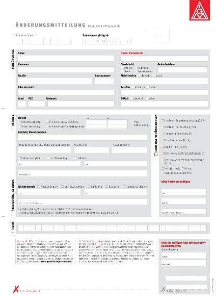 Änderungsmitteilung DIN A4 editierbar