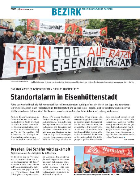metallzeitung - Regionalseiten Berlin-Brandenburg-Sachsen Juni 2009