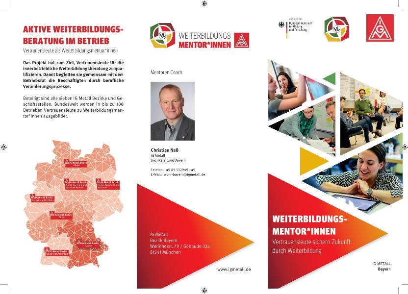 Flyer zur Ausbildung Weiterbildungsmentor*innen Bayern