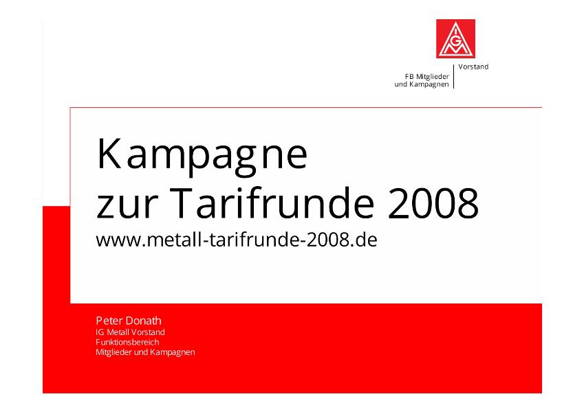 Kampagne zur Tarifrunde 2008