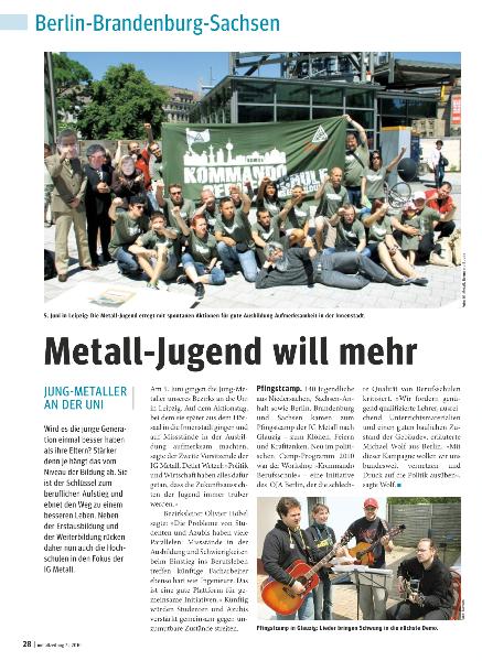 metallzeitung - Regionalseiten Berlin-Brandenburg-Sachsen Juli 2010