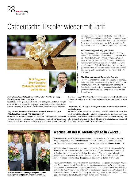 metallzeitung - Regionalseiten Berlin-Brandenburg-Sachsen Februar 2018