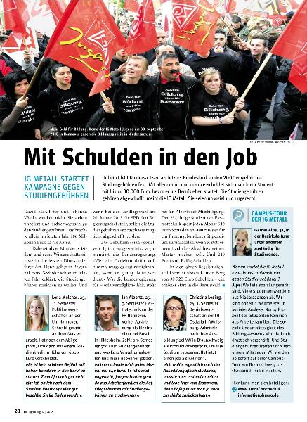 metallzeitung - Regionalseiten Niedersachsen und Sachsen-Anhalt Dezember 2012