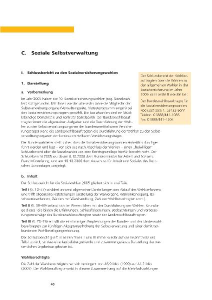 Sozialpolitische Informationen Nr. 1 / 2007: Soziale Selbstverwaltung