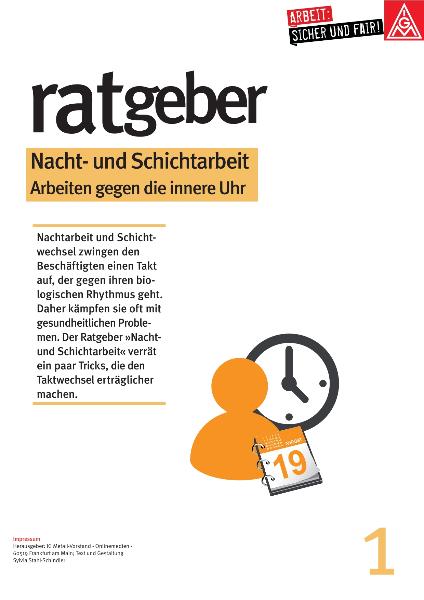 Ratgeber Nacht- und Schichtarbeit