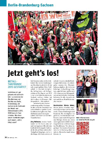 metallzeitung - Regionalseiten Berlin-Brandenburg-Sachsen Februar 2015