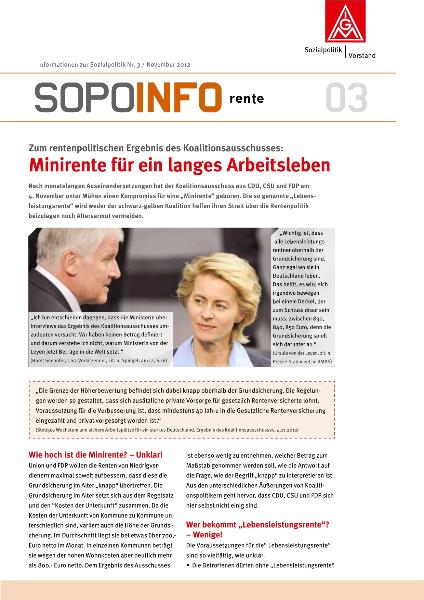 Sozialpolitische Informationen Nr. 3 / 2012:Rente