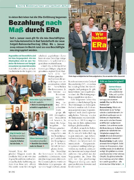 metall-Regionalseiten Niedersachsen und Sachsen-Anhalt Juli/August 2006