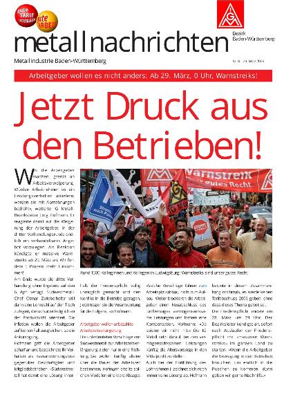 Baden-Württemberg: Jetzt Druck aus den Betrieben!, Nr. 8 - 29. März 2006