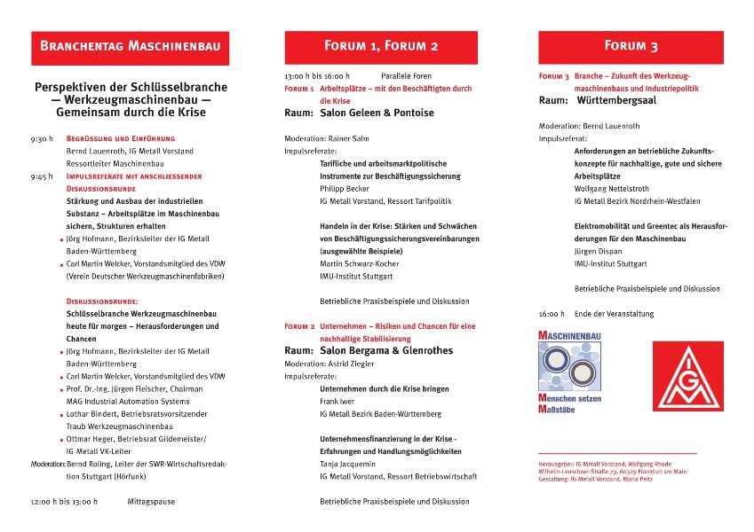 Branchentag Maschinenbau