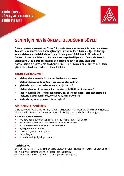Flyer zur Befragung und Tarifbewegung HuK 2023_2024 - In türkischer Sprache