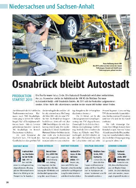 metallzeitung - Regionalseiten Niedersachsen und Sachsen-Anhalt Januar 2010