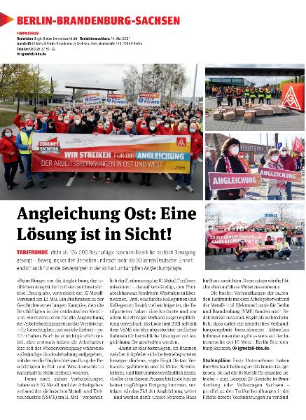 metallzeitung - Regionalseiten Berlin-Brandenburg-Sachsen Juni 2021