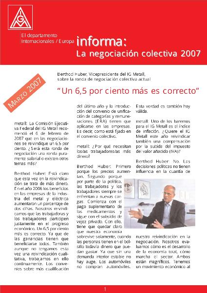 Marzo 2007: Un 6,5 por ciento más es correcto