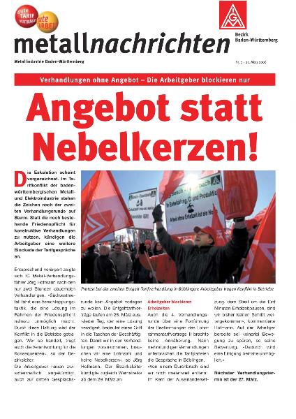 Baden-Württemberg: Angebot statt Nebelkerzen!, Nr. 7 - 21. März 2006