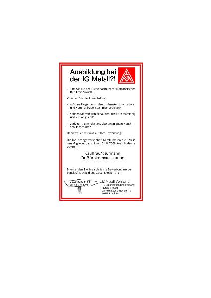 Ausbildung bei der IG Metall 2009