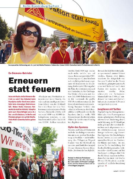 metall - Regionalseiten Berlin-Brandenburg-Sachsen Juli/August 2007