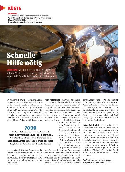 metallzeitung - Regionalseiten Küste Juni 2020