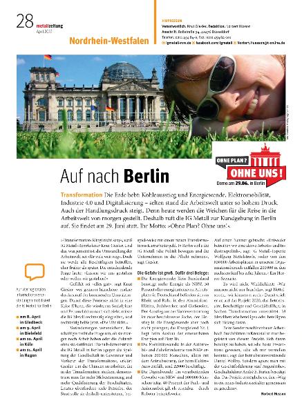 metallzeitung - Regionalseiten Nordrhein-Westfalen April 2019