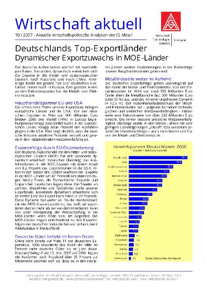 Wirtschaft aktuell 10/2007: Deutschlands Top-Exportländer