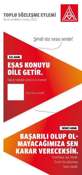 Flyer zur Befragung und Tarifbewegung ME 2022 - in türkischer Sprache
