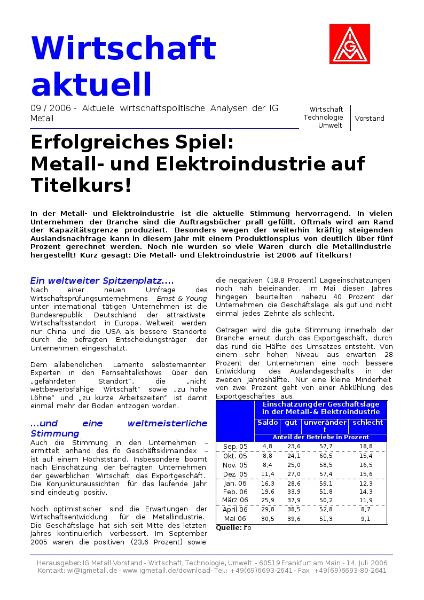 Wirtschaft aktuell 09/2006
