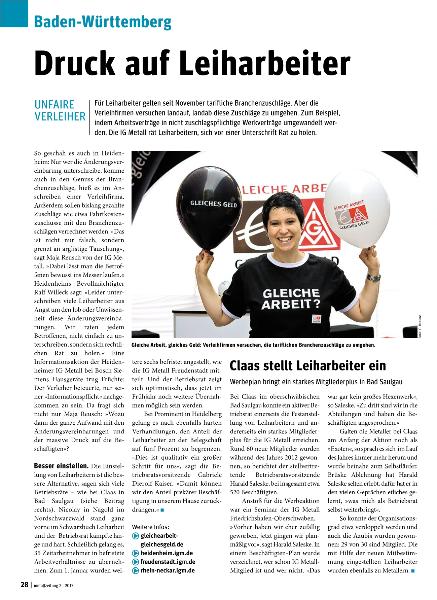 metallzeitung - Regionalseiten Baden-Württemberg Februar 2013