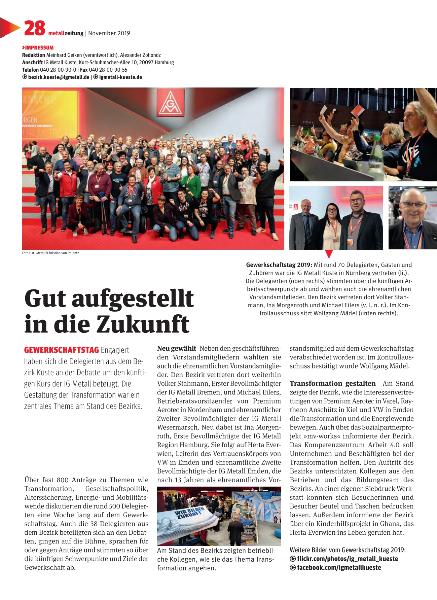 metallzeitung - Regionalseiten Küste November 2019