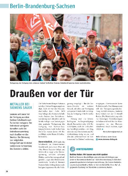 metallzeitung - Regionalseiten Berlin-Brandenburg-Sachsen Januar 2010