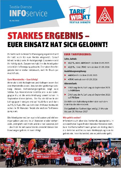 Starkes Ergebnis - Euer Einsatz hat sich gelohnt!, Infodienst Nr. 06/2025