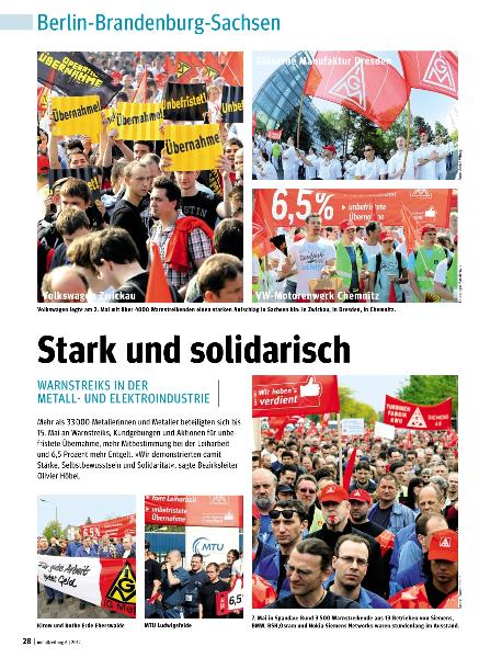 metallzeitung - Regionalseiten Berlin-Brandenburg-Sachsen Juni 2012