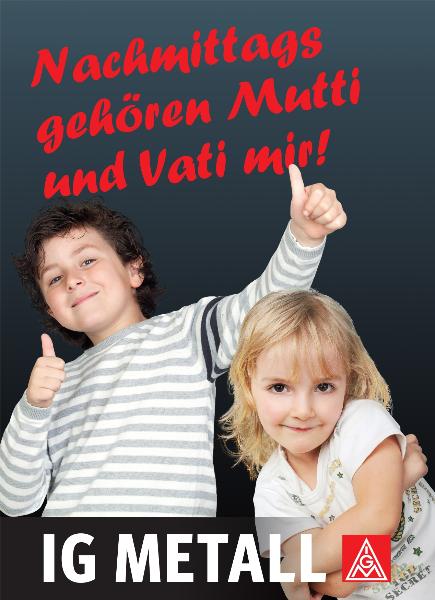 Plakat: Nachmittags gehören Mutti und Vati mir