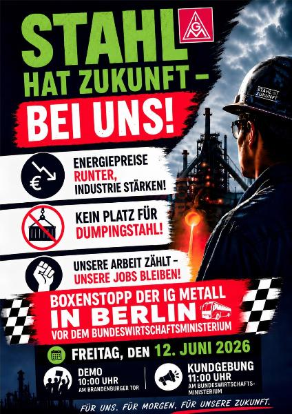 Stahlaktionstag am 12. Juni 2026
