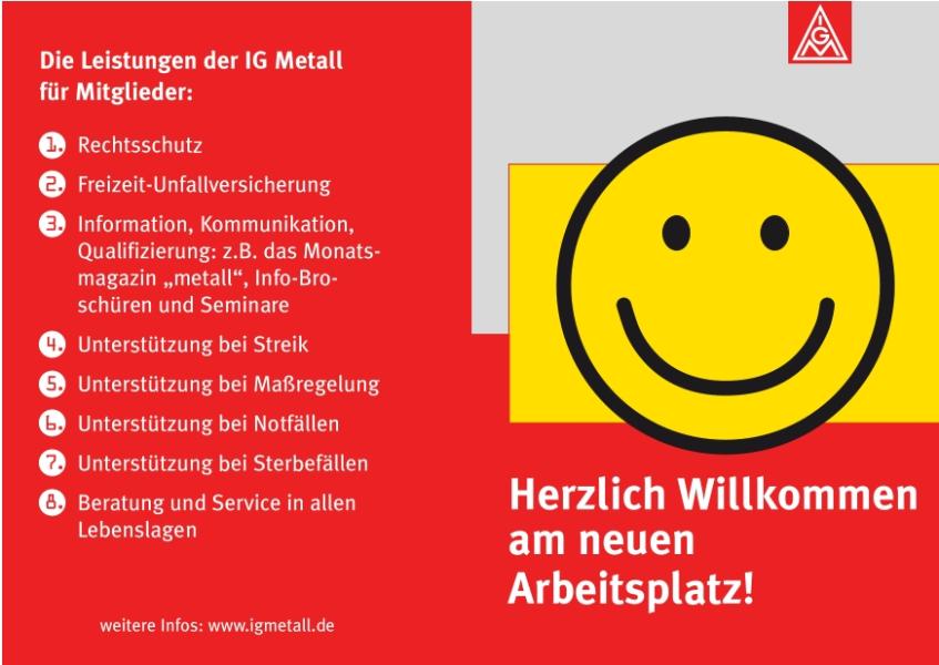 Herzlich willkommen am Arbeitsplatz, Klappkarte