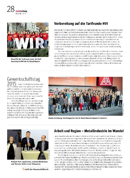 metallzeitung - Regionalseiten Bayern Dezember 2015