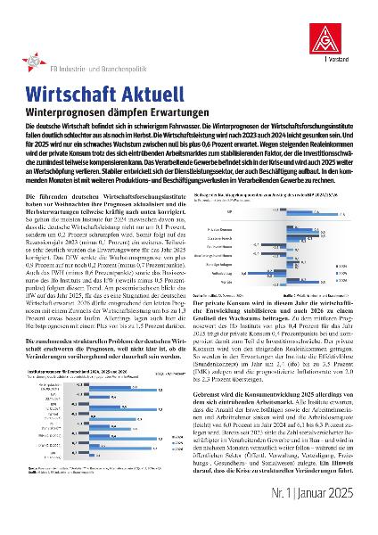 Winterprognosen dämpfen Erwartungen, Wirtschaft Aktuell Nr. 1 | 2025