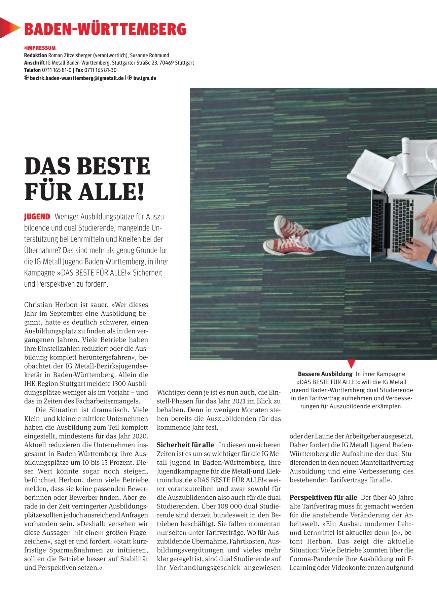 metallzeitung - Regionalseiten Baden-Württemberg September 2020